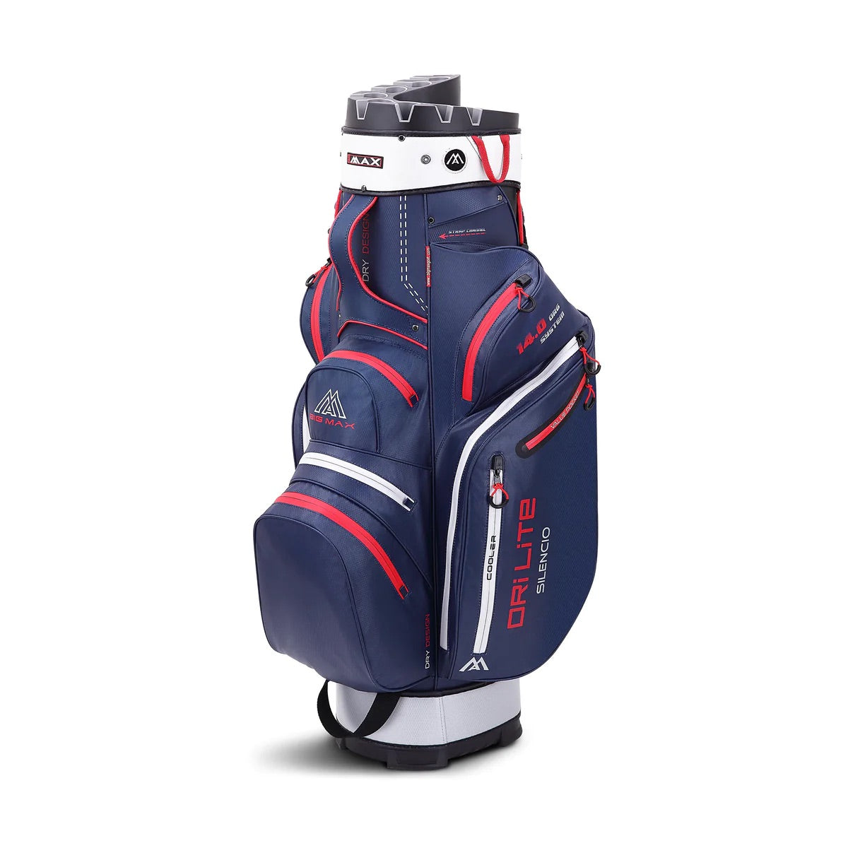 Bigmax Dri Lite Silencio 2 Organizer kärrybagi, Navy/Silver/Red